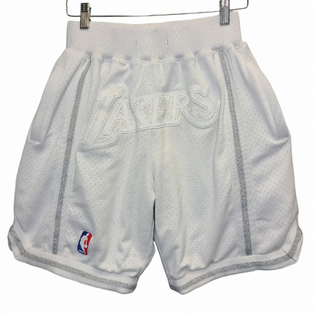 Just Don x Mitchell & Ness Mens LA Lakers UNKWN EXCLUSIVE White Silver Shorts S